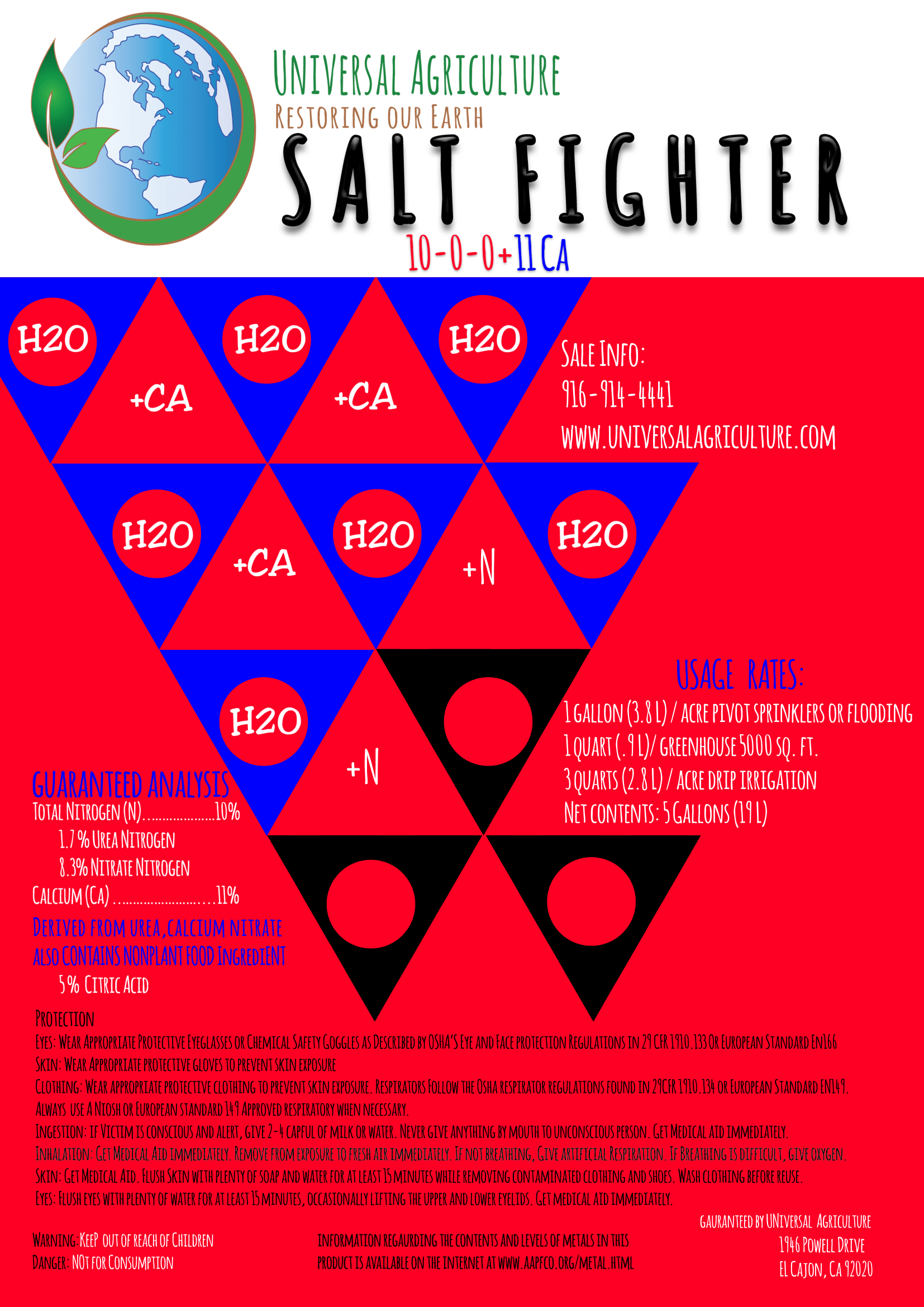 Salt Fighter 10-0-0+11CaO product label